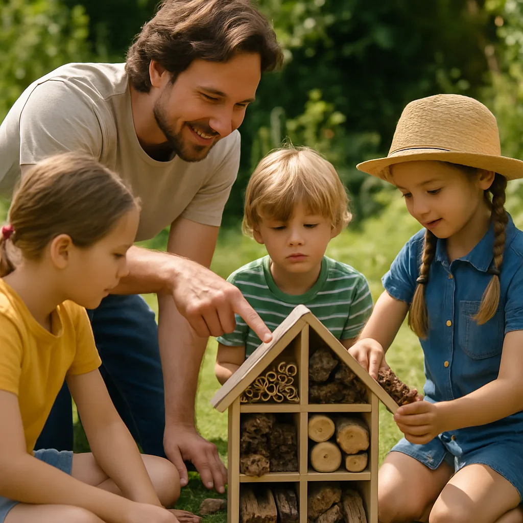 Costruire rifugi per insetti con i bambini