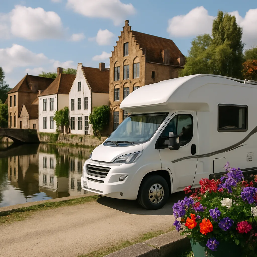 Campervan in una città fiamminga del Belgio