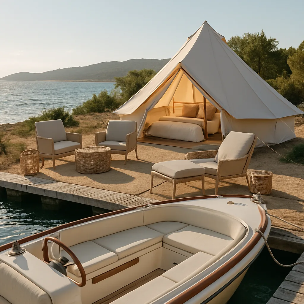 Glamping di lusso sul mare raggiungibile in nave