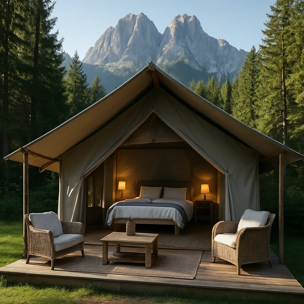 Glamping site in the Dolomites